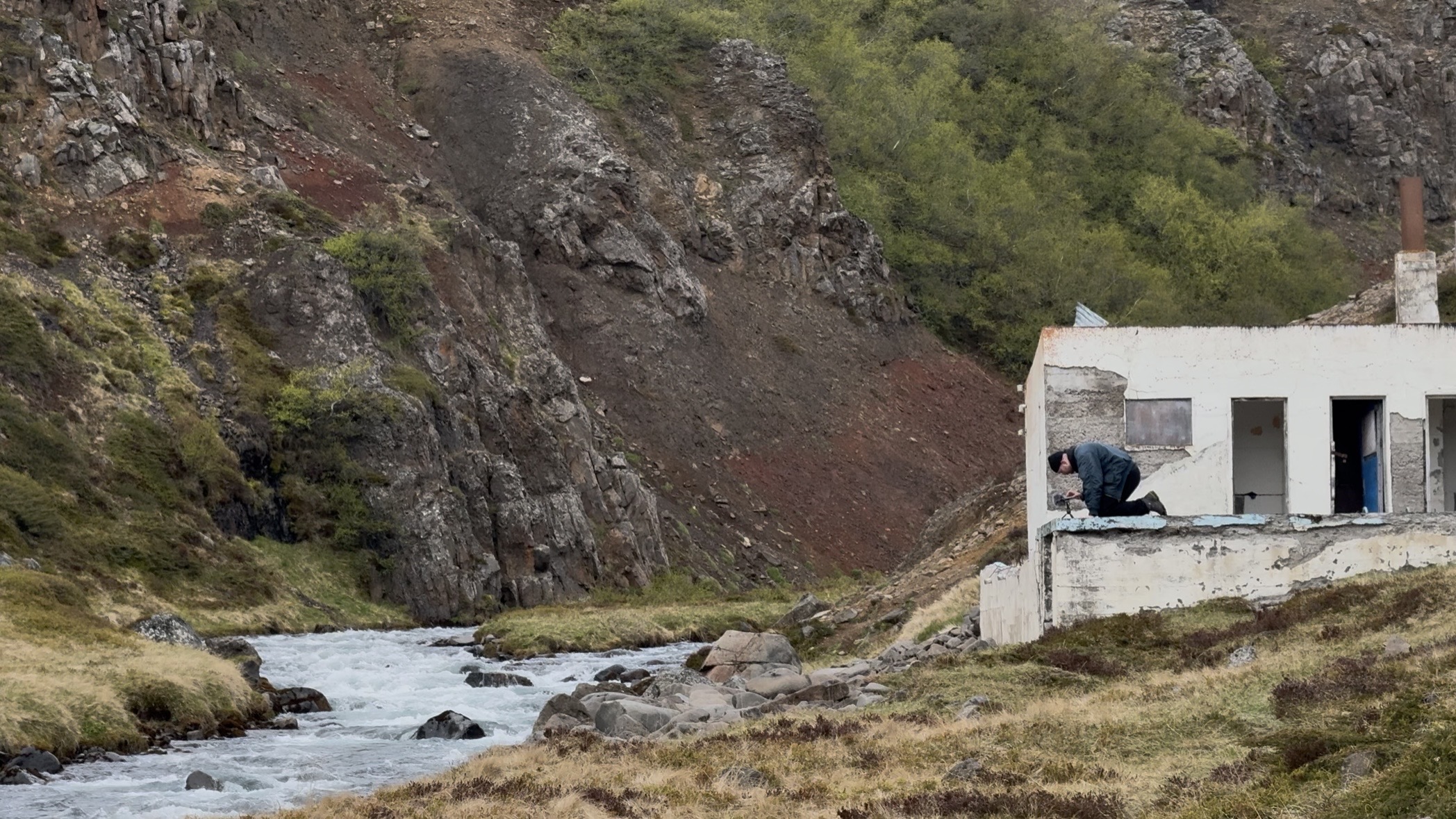 Me recording the river